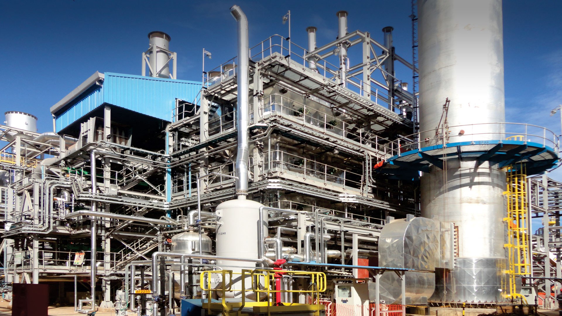Steel pressure vessel under manufacture in a factory